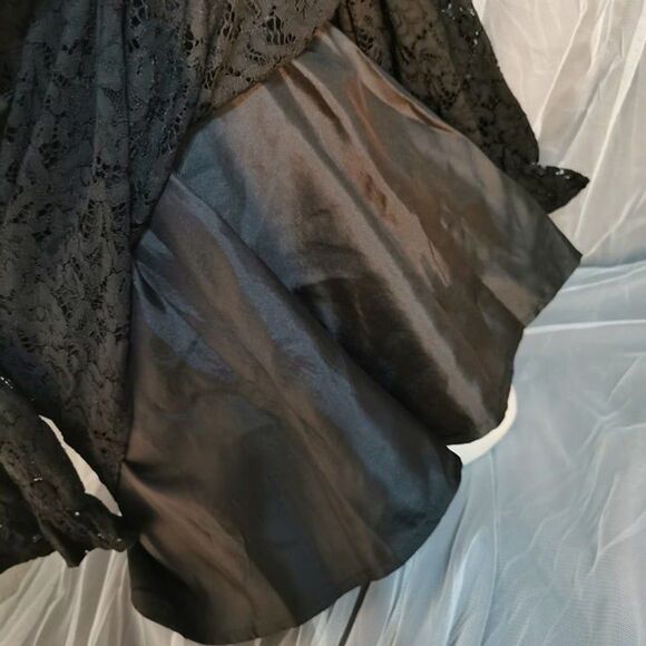 MA*RS Size Small Black Dress Jirai Kei Long Sleeve Lace Peter Pan Wednesday Goth - Picture 10 of 10